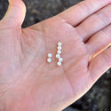 4pcs Natural AAA Grade High Luster Half Drilled Round Pearls Beads, White Cultured Freshwater Pearls, 3-4mm, Hole ID 0.8mm, PH3-34
