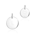 1pc 925 Sterling Silver 12mm Letter L Charm, Heart Engraved, Name Initial Disc Coin Pendant Drop, SLP-S12