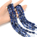 Natural Blue Sodalite Gemstone Faceted Tube Beads, 13x7mm, Hole ID 1mm, 15 Inch/1 Strand, GZ8-18
