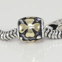 1pc Solid 925 Sterling Silver Gold Celtic Cross Protection Faith Bead Charm, Compatible with Pandora All Other Charm Bracelet, EC92