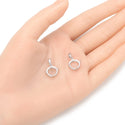 2pcs 925 Sterling Silver Open Back Round Bezel Blank Setting, Inner Bracket Diameter Selections: 6mm/8mm/10mm