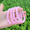 1 Strand Stretch Natural Pink Rose Quartz Beaded Gemstone Bracelet, 10mm Bead, Length Selections: 7 inch/7.5 inch/8 inch/8.5 inch
