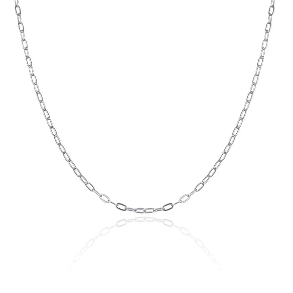 5pcs 304 Stainless Steel 2mm Diamond-Cut Flat Cable Link Chain Necklaces (18 Inch/20 Inch/22 Inch/24Inch)