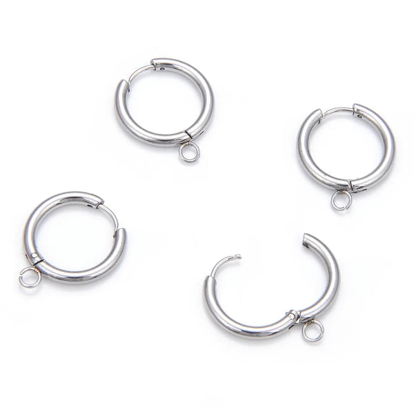 20pcs 18.5mm Surgical Steel Hoop Earring Hooks – 2.5mm Wire