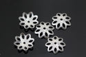 20pcs 925 Sterling Silver Flower Round Bead Caps, Bead End Caps, 8mm, Hole ID 1mm, SS120-1