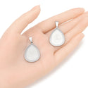 10pcs 304 Stainless Steel 28x20mm Teardrop Pear Bezel Cup Settings