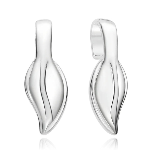 5pcs 925 Sterling Silver 16mm Glue On Bail, Pendant Clasp, 10.6mm Leaf Flat Pad Base, SS101