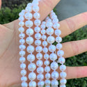 Natural Grade A Potato Round White Cultured Freshwater Pearl Necklace, 8-9mm Pearl Strand, Length Selections: 16 inch/18 Inch