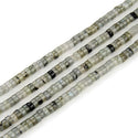 Natural Grey Labradorite Gemstone Heishi Tube Rondelle Beads, 4x2mm/Small, Hole ID 0.9mm, 14.5 Inch/1 Strand, GH-C4