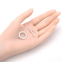 Adabele 20 Sets Smooth Round Toggle Clasp, T-Bar Jewelry Closure, 20.8mm (0.82 Inch), Antique Silver, MC-AF4