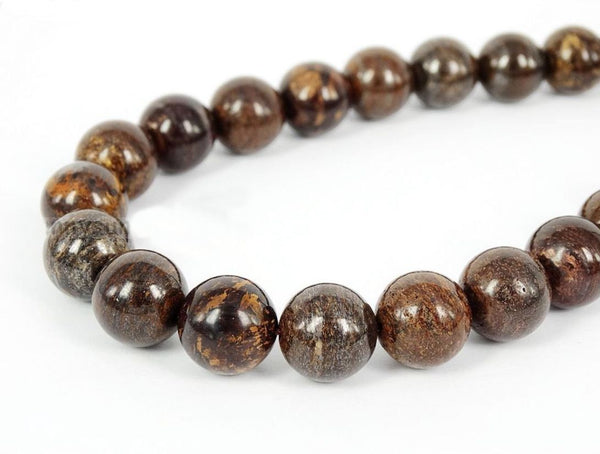 Natural Brown Bronzite Gemstone Round Beads, 1 Strand/15 Inch, Size Selections: 4mm/6mm/8mm/10mm