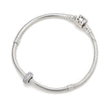 1pc 925 Sterling Silver Rubber Charm Holder Cubic Zirconia Diamond Bead Stopper, Compatible with Pandora All Other 3mm Charm Bracelet, EC27-E4