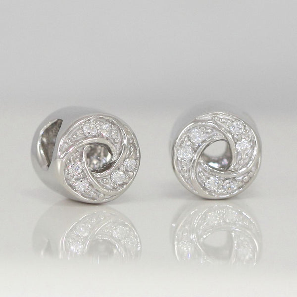1pc Real 925 Sterling Silver Sparkling Infinity Cubic Zirconia CZ Bead Charm, Compatible with Pandora All Other Charm Bracelet, EC24-B2