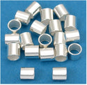 100pcs Tarnish Resistant Small Tiny Crimp Tubes, Sterling Silver Plated Brass, Size Selections: 2x2mm, 3x3mm