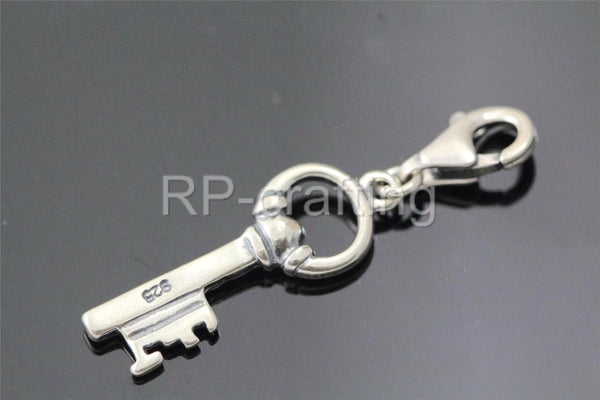 1pc Solid 925 Sterling Silver Love Key Charm Dangle Bead, Compatible with Pandora All Other Charm Bracelet, EC35