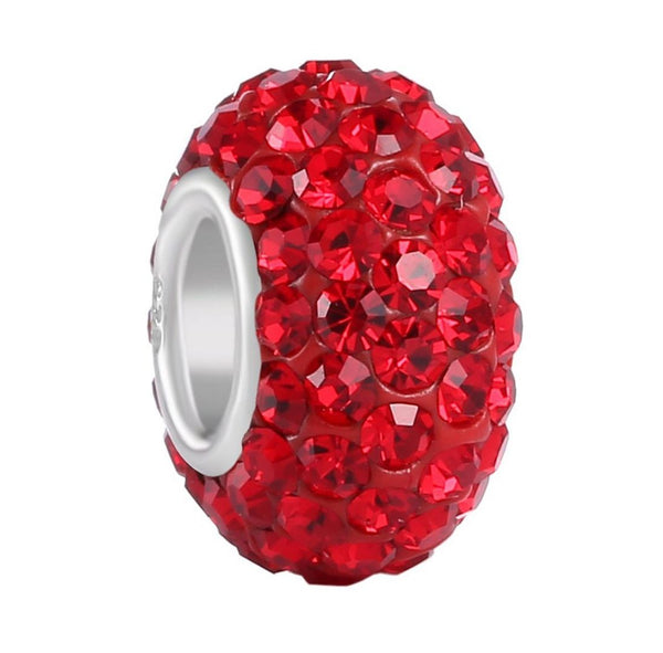 1pc 925 Sterling Silver July Birthstone Bead Charm, 12.5x7.5mm, Hole ID 4.8mm, Fit Pandora All Other Bracelets, EC684-7