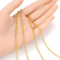 16.5 Feet Tarnish Resistant Oval Ring Rolo Cable Chain Link, 24K Yellow Gold Plated, Long Lasting, Size Selections: 3x2.5mm, 3.5x3mm, 4.3x3.3mm