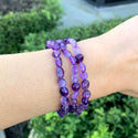 1 Strand Stretch Natural Grade A Purple Amethyst Free Form Gemstone Bracelet, 5-8mm Small Beads, Length Selections: 7 inch/7.5 inch