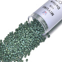 7.5g Miyuki Delica 11/0 Seed Beads Opaque Matte Rainbow Turtle Green DB2311