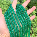 140pcs Creative Club Faceted Rondelle Crystal Glass Beads, Emerald Green, 8x6mm, Hole ID 1.1mm, CCR824