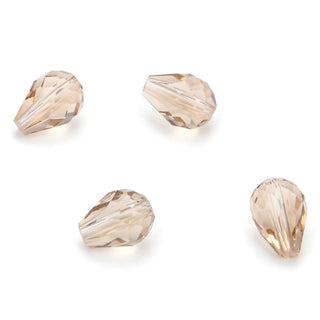 24pcs Adabele Austrian Faceted Teardrop Crystal Beads #5500, Silver Champagne, 8mm x 6mm, Hole ID 1mm, SST-829