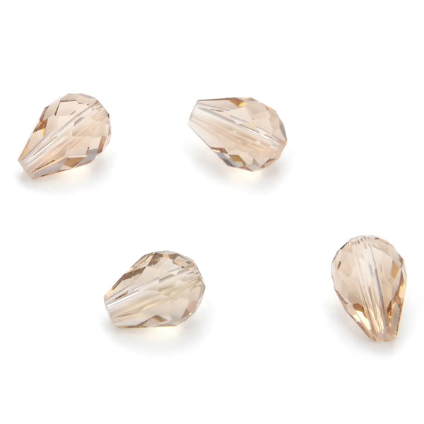 24pcs Adabele Austrian Faceted Teardrop Crystal Beads #5500, Silver Champagne, 8mm x 6mm, Hole ID 1mm, SST-829