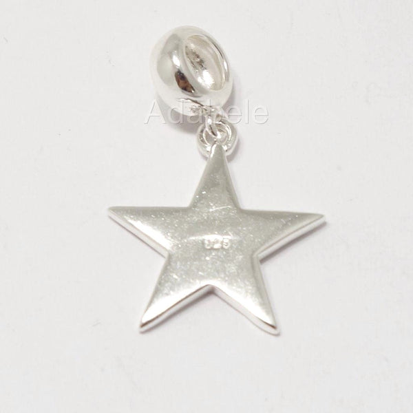 1pc Solid 925 Sterling Silver American Flag Bead Charm, Compatible with Pandora All Other Charm Bracelet, EC654