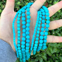 Natural Stabilized Blue Turquoise Gemstone Round Beads, 15 Inch/1 Strand, Size Selections: 4mm/6mm/8mm
