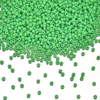50g Miyuki Rocaille 11/0 Round Seed Bead Duracoat Opaque Fiji Green RR-4476