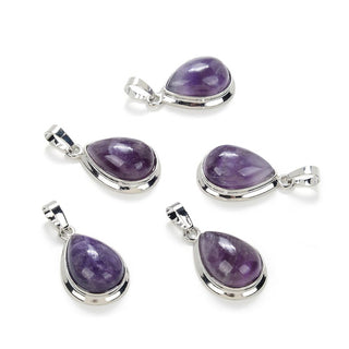 2pcs Natural Purple Amethyst Teardrop Gemstone Pendants, 22mm Pear Stone Drops, G2P-J2