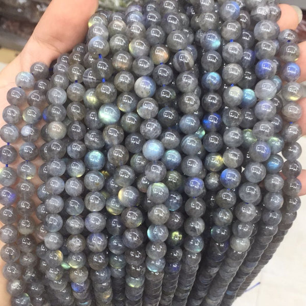 Natural Grade A+ Blue Flash Labradorite Gemstone Round Beads, 15 Inch/1 Strand, Size Selections: 4mm/6mm/8mm/10mm