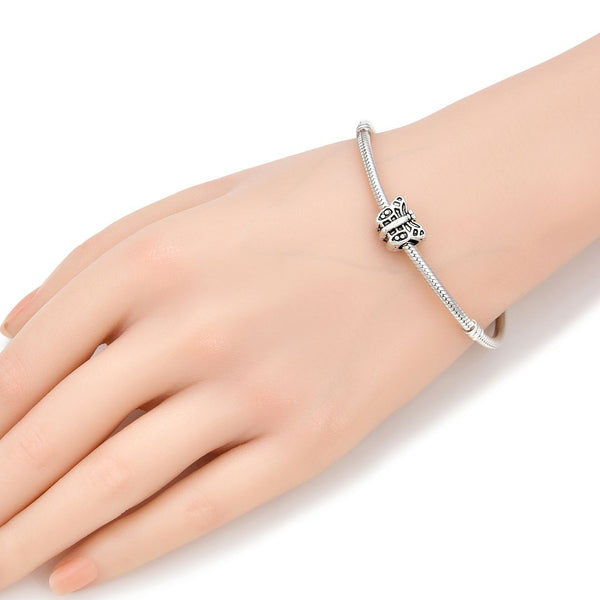 20pcs Butterfly Symbol of transformation Large Hole Beads, Hole ID 4.5mm, Antique Silver, Zinc Alloy Metal, MEC-A3