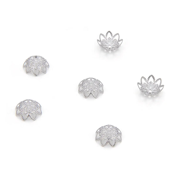 100pcs 10mm 304 Stainless Steel Bead Caps – Hypoallergenic Surgical Grade End Caps