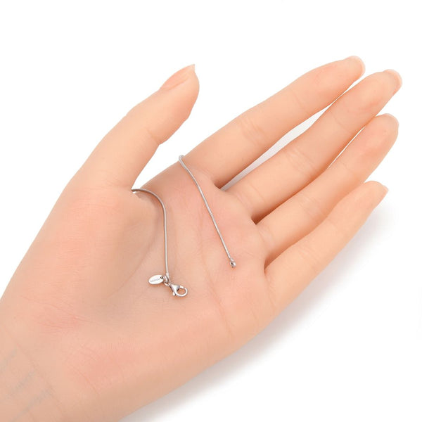 1pc 925 Sterling Silver 1mm Thin Smooth Round Snake Chain Bracelet, Tarnish Resistant White Gold Plated, Length Selections: 7 inch/7.5 inch/8 inch