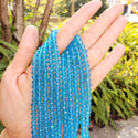 500pcs Creative Club Faceted Rondelle Crystal Glass Beads, Aquamarine Blue, 6x4mm, Hole ID 1mm, CCR610
