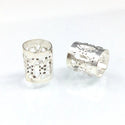 100pcs Large Hole Filigree Tube Beads, Sterling Silver Plated Brass, 9x8mm, Hole ID 7.5mm, CF215-S