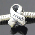 1pc Real 925 Sterling Silver Hope Ribbon Bead Charm, Compatible with Pandora All Other Charm Bracelet, EC7-B2