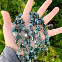 Natural Moss Agate Gemstone Petal Keishi Beads, Irregular, 10mm-20mm, Hole ID 1mm, 1 Strand/15 Inch, GZ6-25