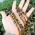 Natural Brown Tiger Eye Gemstone Oval Tumbled Pebble Beads, Irregular, 6mm to 8mm, Hole ID 1mm, 15 Inch/1 Strand, GZ11-27