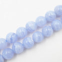 Natural Blue Lace Agate Gemstone Round Beads, 15 Inch/1 Strand, Size Selections: 4mm/6mm/8mm
