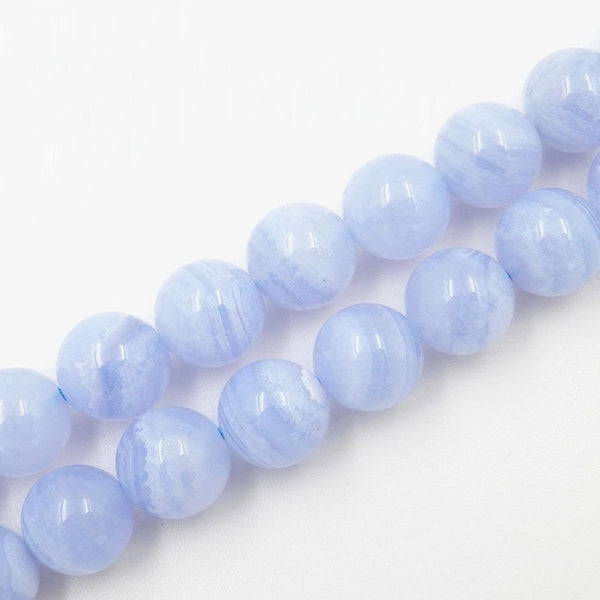 Natural Blue Lace Agate Gemstone Round Beads, 15 Inch/1 Strand, Size Selections: 4mm/6mm/8mm