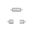 1pc 925 Sterling Silver Tube Magnetic Clasp, Tarnish Resistant Rhodium Plated, 13.2mm, SS385