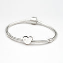 1pc Solid 925 Sterling Silver Heart Love Charm Romance Friendship Bead, Compatible with Pandora All Other Charm Bracelet, EC130