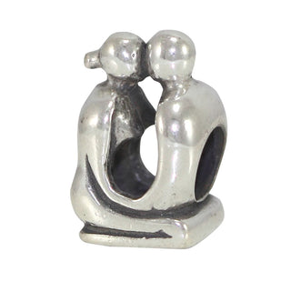 Solid 925 Sterling Silver Love Couple Charm Husband Wife Oneness Bead Charm