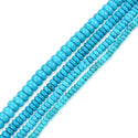 Natural Stabilized Blue Turquoise Gemstone Rondelle Beads, 15 Inch/1 Strand, Size Selections: 4x2mm, 5x3mm, 6x3mm, 8x5mm