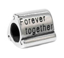 Solid 925 Sterling Silver Forever Together Commitment Scroll Bead Charm