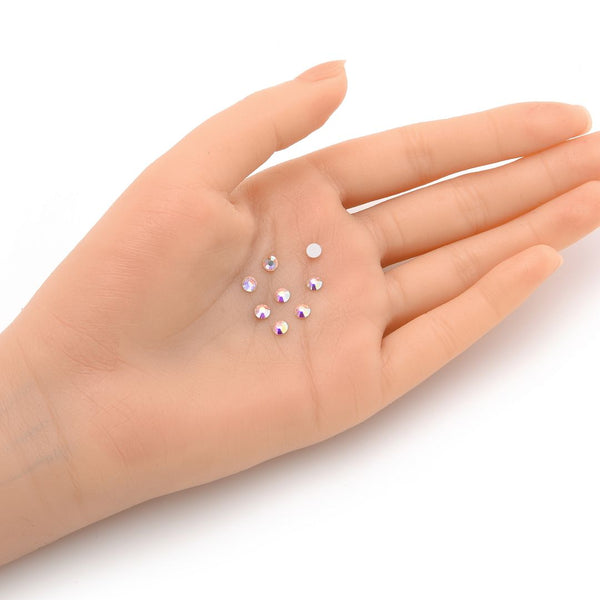 100pcs Genuine Preciosa MAXIMA Chaton Rose Round Flat Back Crystal Rhinestone, Foil Back, Crystal AB, SS16, 3.8-4mm, Prm-S162