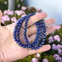 1 Strand Stretch Natural Blue Lapis Lazuli Beaded Gemstone Bracelet, 6mm Beads, Length Selections: 7 inch/7.5 inch/8 inch