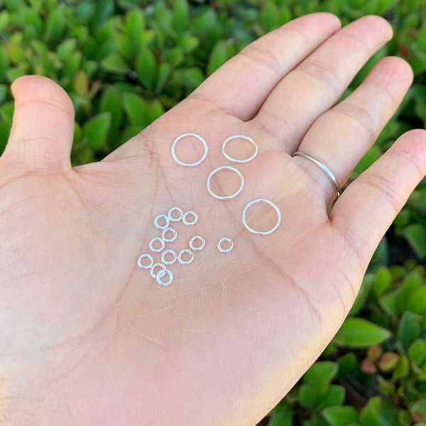 20pcs 925 Sterling Silver Open Jump Rings, 0.8mm/20 Gauge, Size Selections: 4mm/6mm/8mm/10mm/12mm