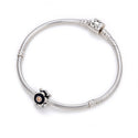 1pc Real 925 Sterling Silver Cute Flower Bead Charm Yellow Cubic Zirconia CZ Gemstone, Compatible with Pandora All Other Charm Bracelet, EC6-B7